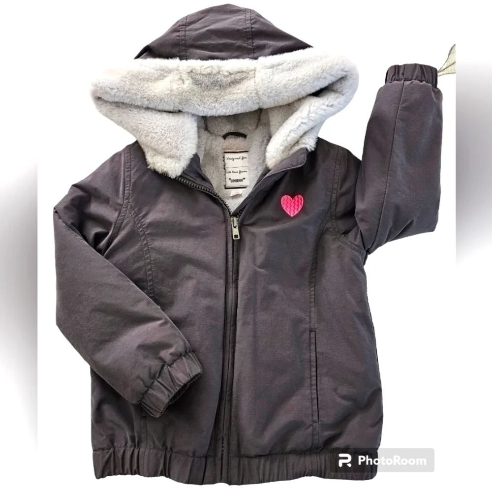 GYMBOREE JACKET GIRLS SZ S 5-6 GRAY PINK